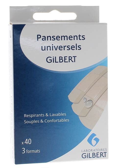 Pansements Universels 3 formats Gilbert boîte de 40 pansements