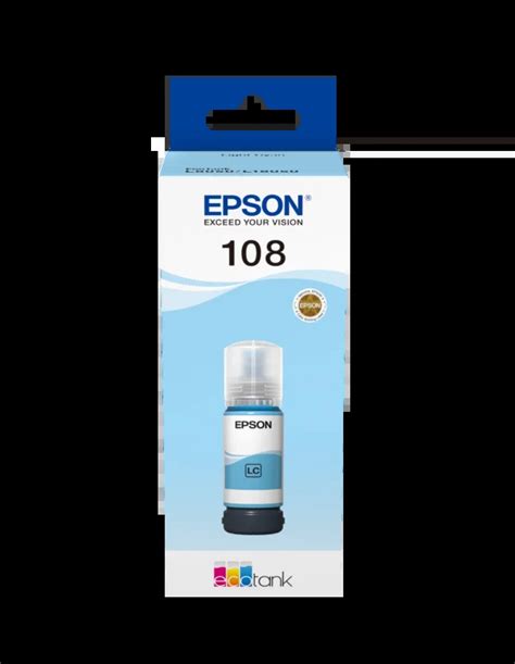 Epson 108 Cyan Clair Bouteille D Encre D Origine C13T09C54A