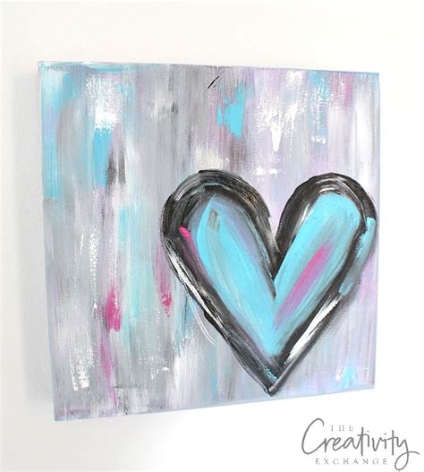 DIY Abstract Heart Painting and a Fun Paint Party