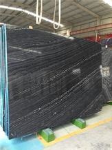 China Antiquity Wood Grain Polished Black Marble Slabs Tiles Marble