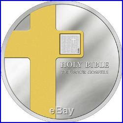 The Holy Bible Four Gospels On Nano Chip Cook Island Oz Silver