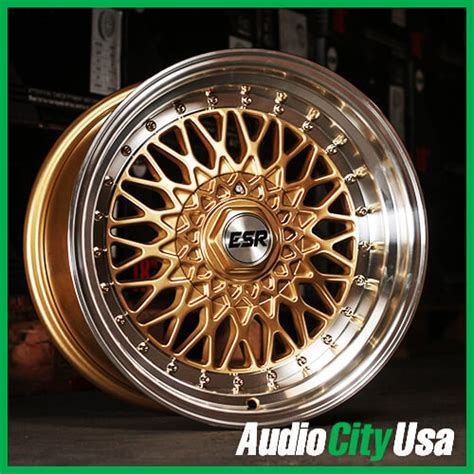 17 Esr Wheels Sr03 Gold Jdm Style Rims Esr017 3