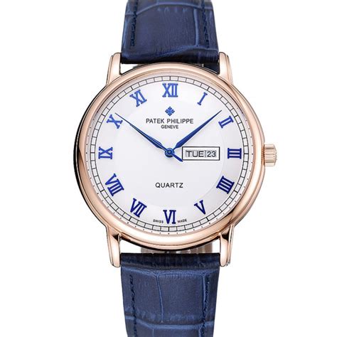 Patek Philippe Calatrava Wei Es Zifferblatt Blaus R Mische Ziffern Gold