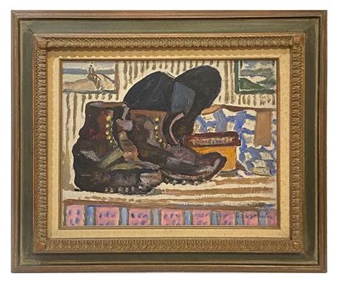 Henri Li Nard De Saint D Lis Nature Morte Aux Souliers Et Chapeau