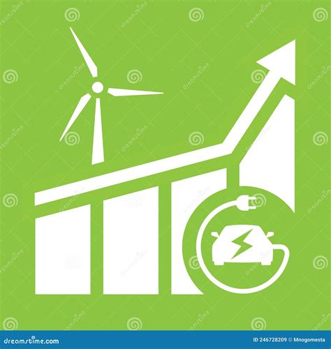 Illustrazione Di Energia Verde Generatore Eolico Elettrico E Grafico