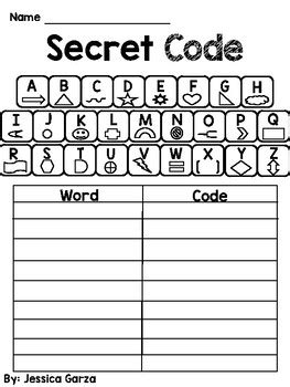 Secret Code Spelling by The Primary Parade | Teachers Pay Teachers