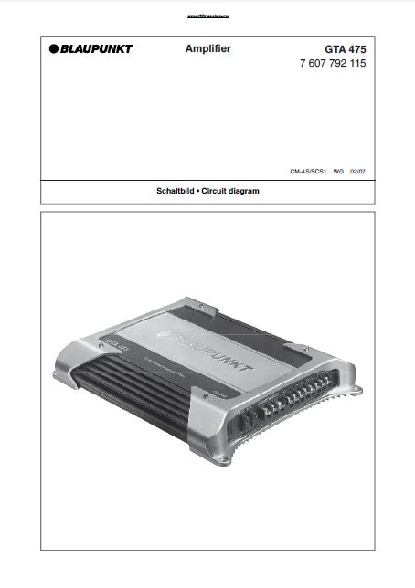 BLAUPUNKT GTA 475 Amplifier Schematics – Electronic Service Manuals