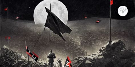 hitler and nazi germany with swastika flags at the | Stable Diffusion