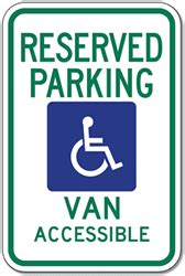 R7 8 MOD Federal Handicap Parking Van Accessible Combo Sign 12x18