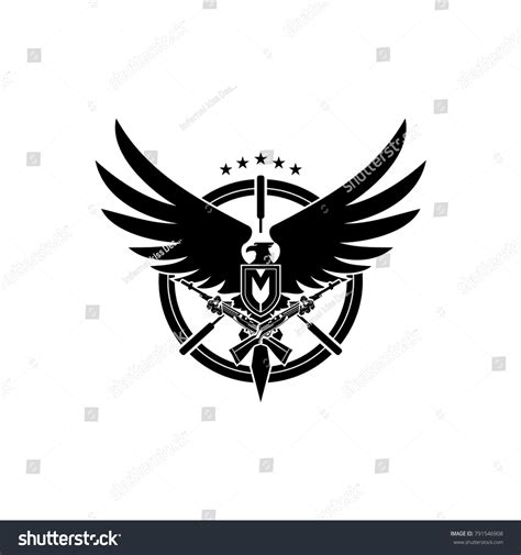 Letter M Eagle Logo Templatem Military Stock Vector (Royalty Free ...