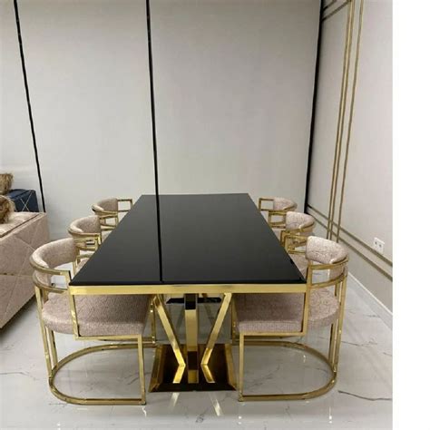 Stainless Steel Ss Pvd Coated Dining Table 6 Seater At Rs 85000 Piece