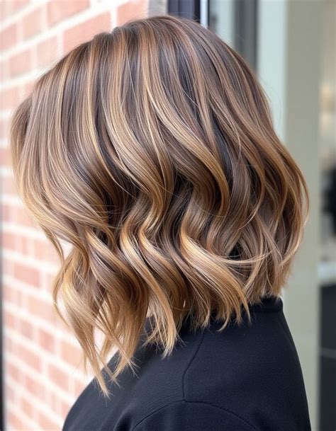 Wavy Lob Haircuts For Effortless Glamour Golden Bronde Wavy Lob