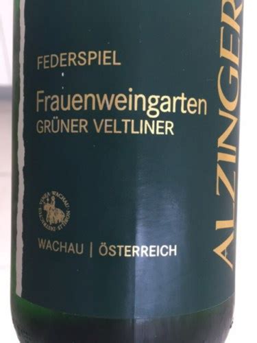 Alzinger Federspiel Frauenweingarten Grüner Veltliner Vivino US