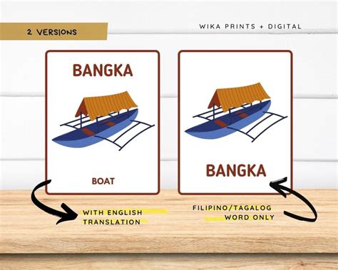 Basic Filipino Words 64 Cards Flashcards Tagalog Etsy UK