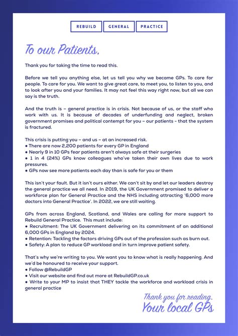 A Letter To Our Patients | Wilmslow Health Centre