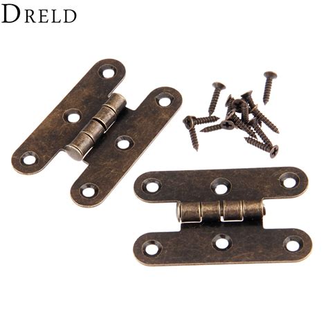 Dreld 2pcs 5535mm H Type Furniture Hinge Cabinet Hinges Flat Invisible