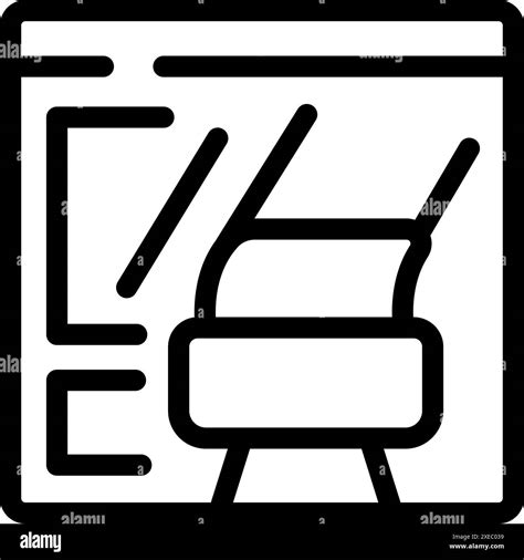 Simple icon of a website page for booking train tickets online