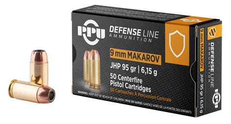 Silver Bear 9x18mm Makarov Ammunition 94 Grain Hollow Point 50 Rounds