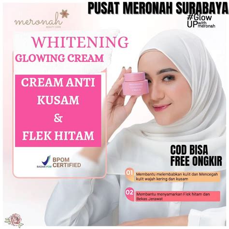 Jual COD MERONAH WHITENING GLOWING CREAM BEAUTYCARE READY ALL