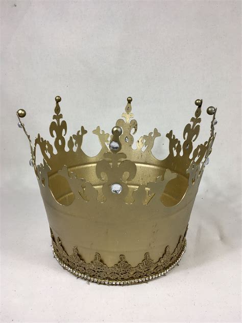 Large Gold Crown Metal Crown Royal Wedding Kings Etsy Metal Crown