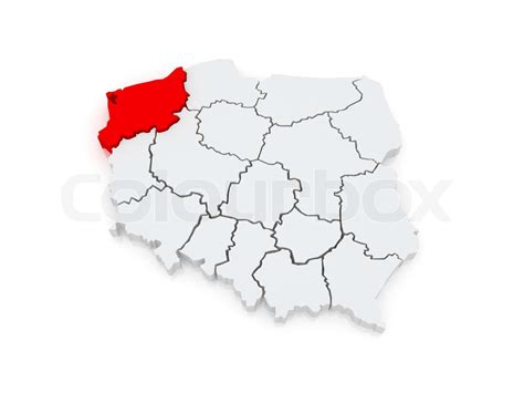 Map of Western Pomeranian. Poland. | Stock image | Colourbox