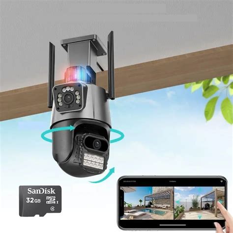 Уличная охранная поворотная Wi-Fi камера наблюдения BESDER P10Q-8MP ЗУМ ...