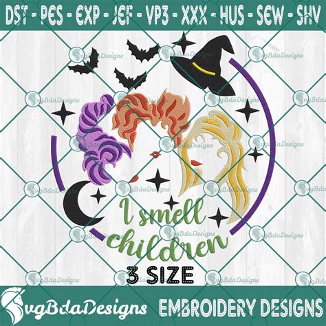 Hocus Pocus I Smell Children Embroidery Designs, Hocus Pocus Embroidery Designs