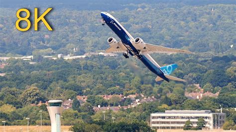 8k Footage Boeing 777x Gravity Defying Vertical Climb Takeoff Youtube