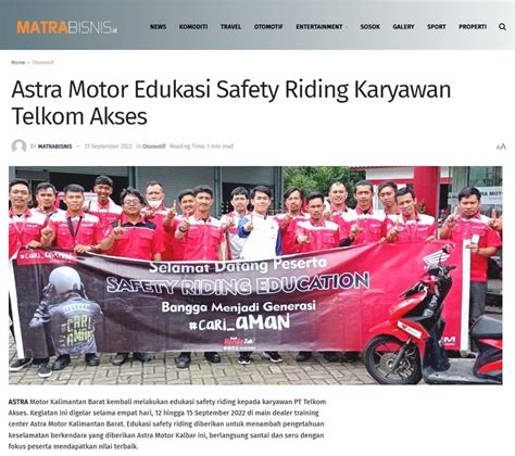 Astra Motor Edukasi Safety Riding Karyawan Telkom Akses Astra Motor