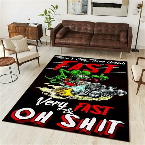 Hot Rod Fast Very Fast Rat Fink Rug Dingmun