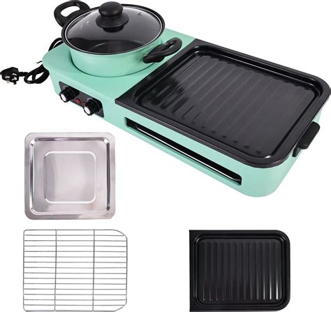In Electric Smokeless Grill Detachable Shabu Shabu Hot Pot Electric Indoor Korean Bbq Grill