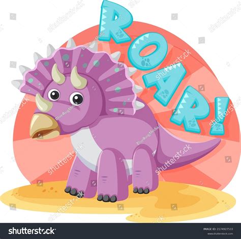 Cute Triceratops Dinosaur Cartoon Illustration Stock Vector Royalty Free 2174927533 Shutterstock