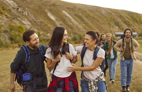 Group of Happy, Cheerful, Young Friends are Having Fun Together on a ...