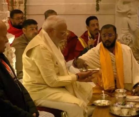 Ayodhya Ram Temple Consecration Pm Modi Performs Rituals Ram Lalla Idol Unveiled In Pics