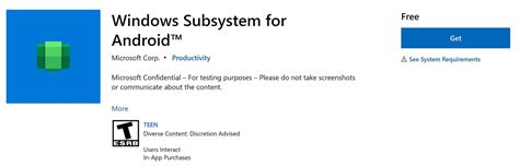 Subsistema De Windows De Microsoft Para La Aplicaci N De Android Vista