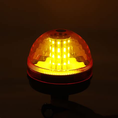 Amber 40 Led 12v 24v Emergency Warning Flash Strobe Rotating Tractor Light Beacon Recovery