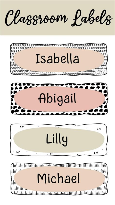 Classroom Labels Student Name Tags Back To School Labels In 2023