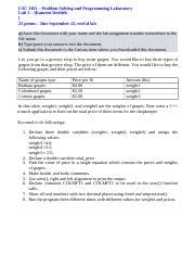 Csc Lab Kamrend Docx Csc Problem Solving And Programming