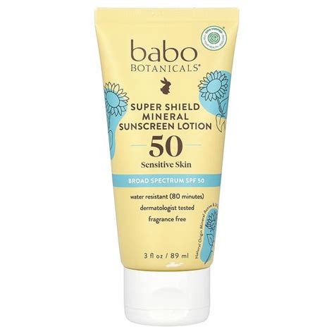 Babo Botanicals, Super Shield Mineral Sunscreen Lotion, SPF 50 ...