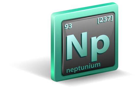 Neptunium chemical element. Chemical symbol with atomic number and ...