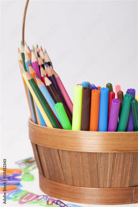 Children's school supplies Stock Photo | Adobe Stock