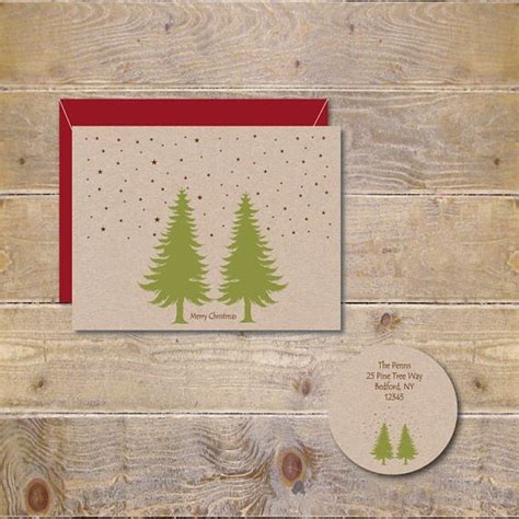 Rustic Christmas Cards Christmas Cards Evegreen Trees