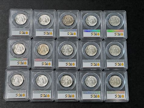 Coin Lot Franklin Half Dollars Pcgs Ms Fbl