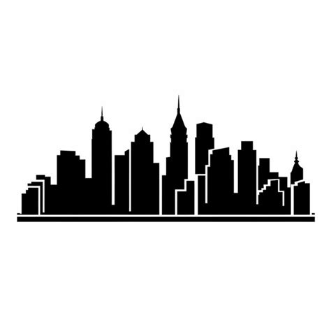 Premium AI Image | a black and white silhouette of a city skyline with ...