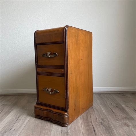 Art Deco Waterfall Nightstand Or End Table Onhsi