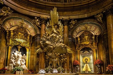 Shrine With A Wooden Statue Of The Virgen Del Pilar Inside The