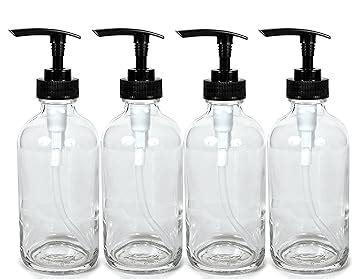 Vivaplex Large Oz Empty Clear Glass Bottles With Black Lotion