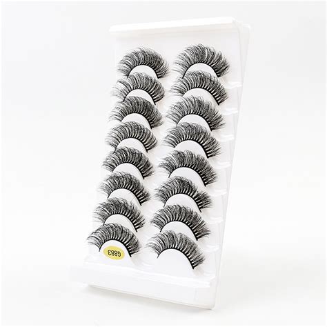 2024 Natural Finish False Eyelash False Eyelashes 8d Lashes Cat Eye Wispy Lashes 8 Pairs Pack