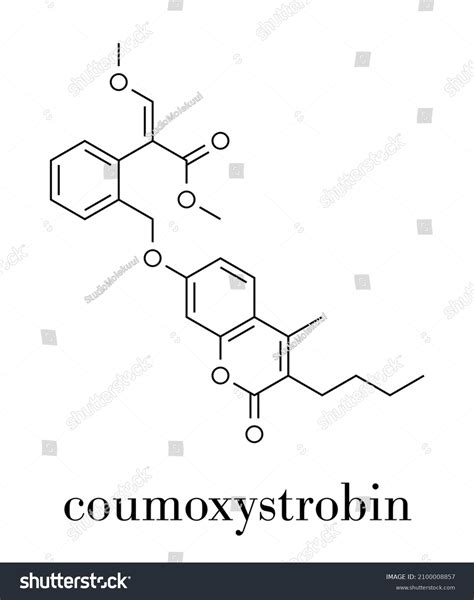 Coumoxystrobin Fungicide Molecule Skeletal Formula Stock Vector