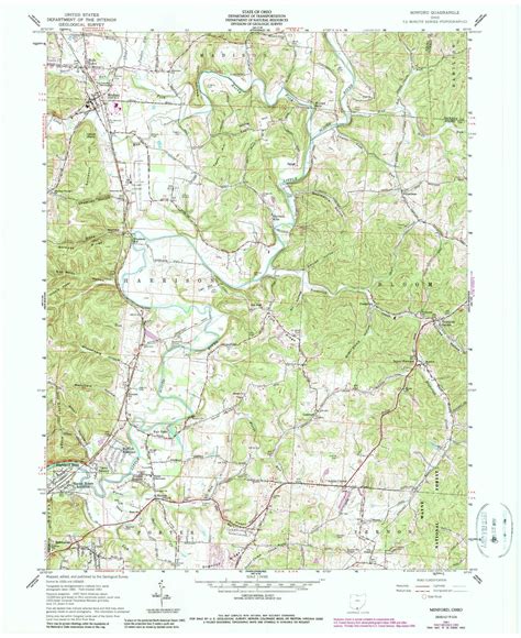 Classic USGS Minford Ohio 7.5'x7.5' Topo Map – MyTopo Map Store